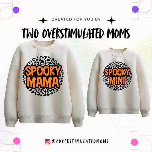 Leopard Print Spooky Mama t-shirt - crewneck